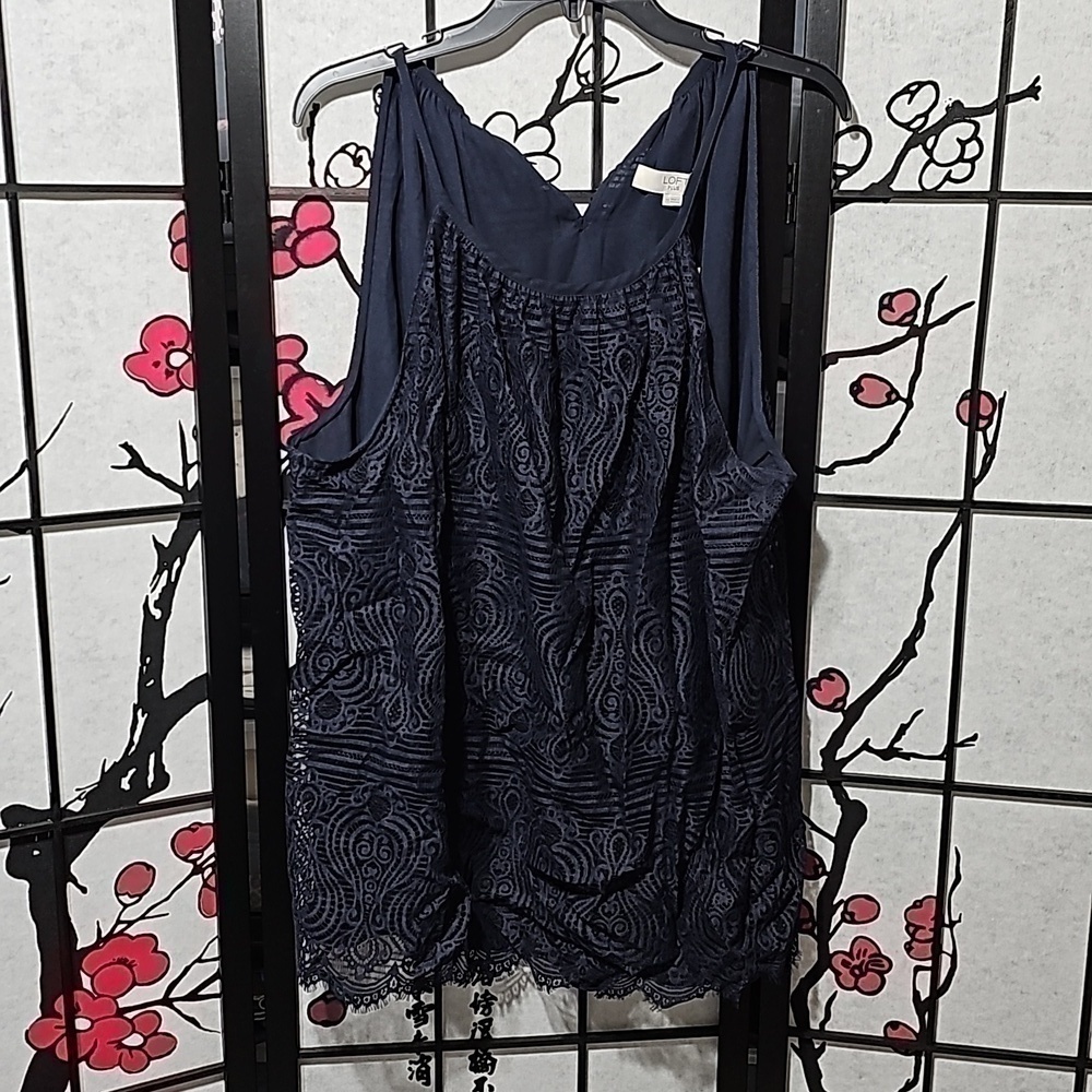 Loft Lace‎ Sleveless Top Navy Blue Size 20 Plus New